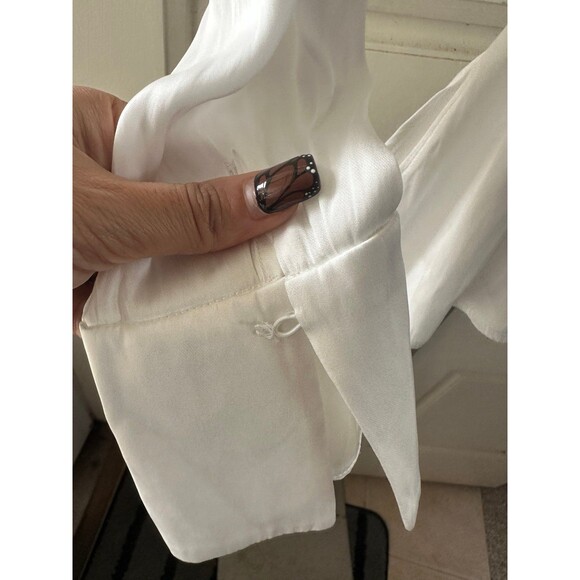 PAIGE Women's Vistah Surplice Front Pleats Peplum Long Sleeve Blouse XS - Picture 7 of 12